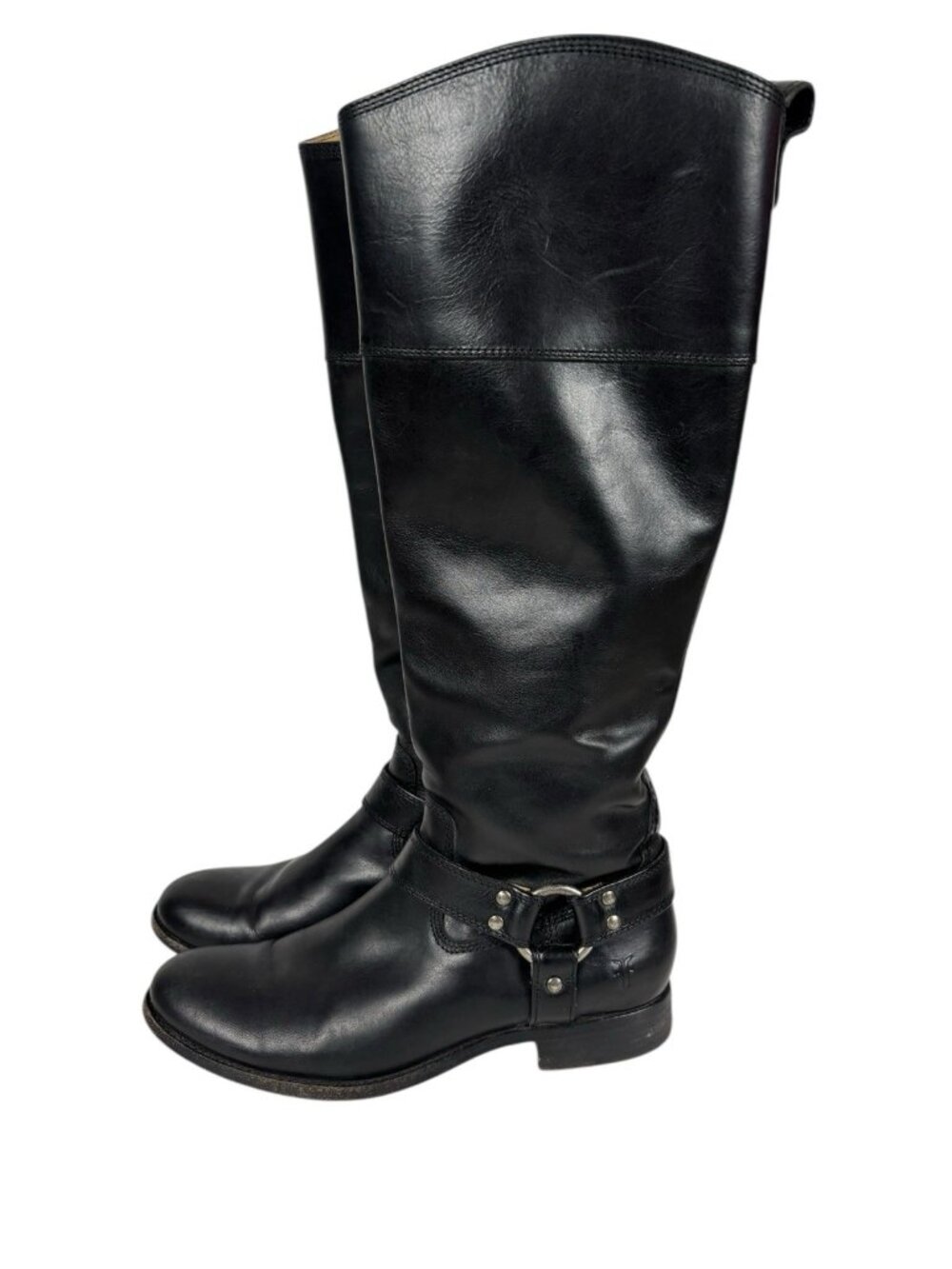 Frye Harness Tall Riding Boots Equestrian Black Womens Sz 7 3476927 Inside Zip